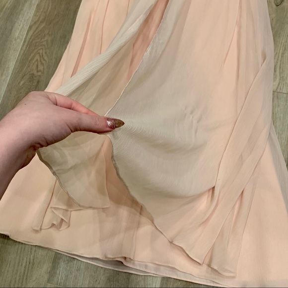 ✅ CLEARANCE White by Vera Wang Blush Halter Bridesmaids Dress - Picture 7 of 10